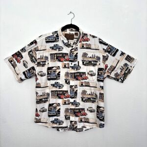 North River Outfitters Mens Classic Car Button Up Size XL Shirt Novelty Casual